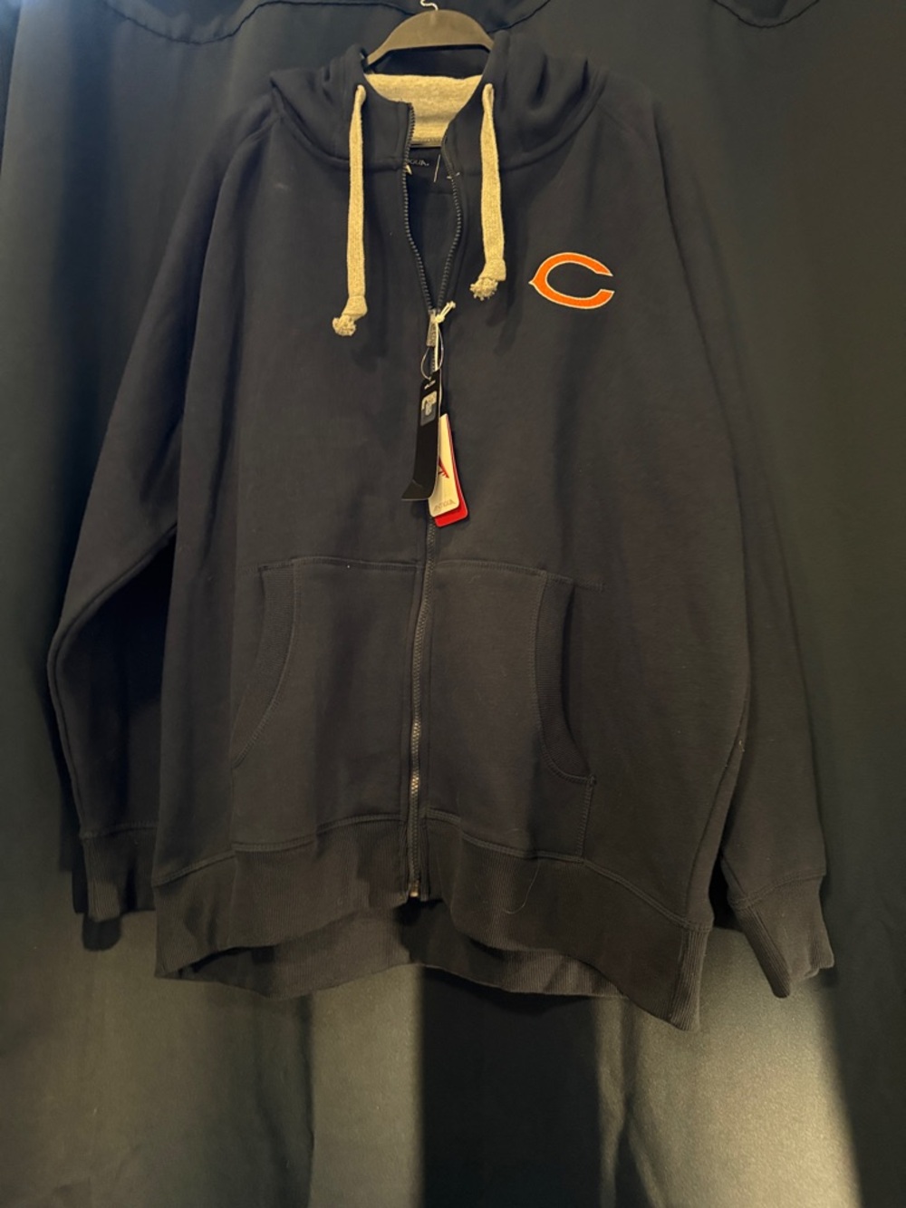 Antigua Chicago Bears Navy and Gray Fleece Hoodie Jacket